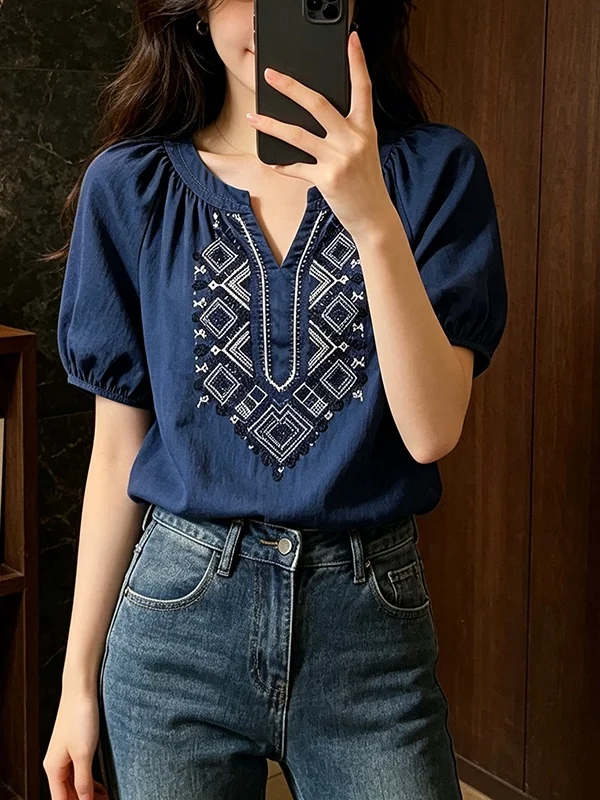 plus Size Women's Summer New Design Embroidered Short Sleeve Loose Slimming Meat Covering Age Reduction Top Korean Style Bubb...
plus Size Women's Summer New Design Embroidered Short Sleeve Loose Slimming Meat Covering Age Reduction Top Korean Style Bubb...