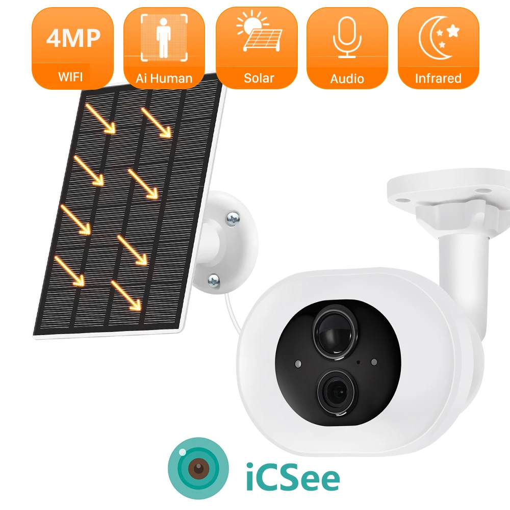 4MP Solar Security Cameras Wireless Outdoor 2K 2MP Battery Powered WiFi Security Camera with Siren 2-Way Audio Waterproof
4MP Solar Security Cameras Wireless Outdoor 2K 2MP Battery Powered WiFi Security Camera with Siren 2-Way Audio Waterproof