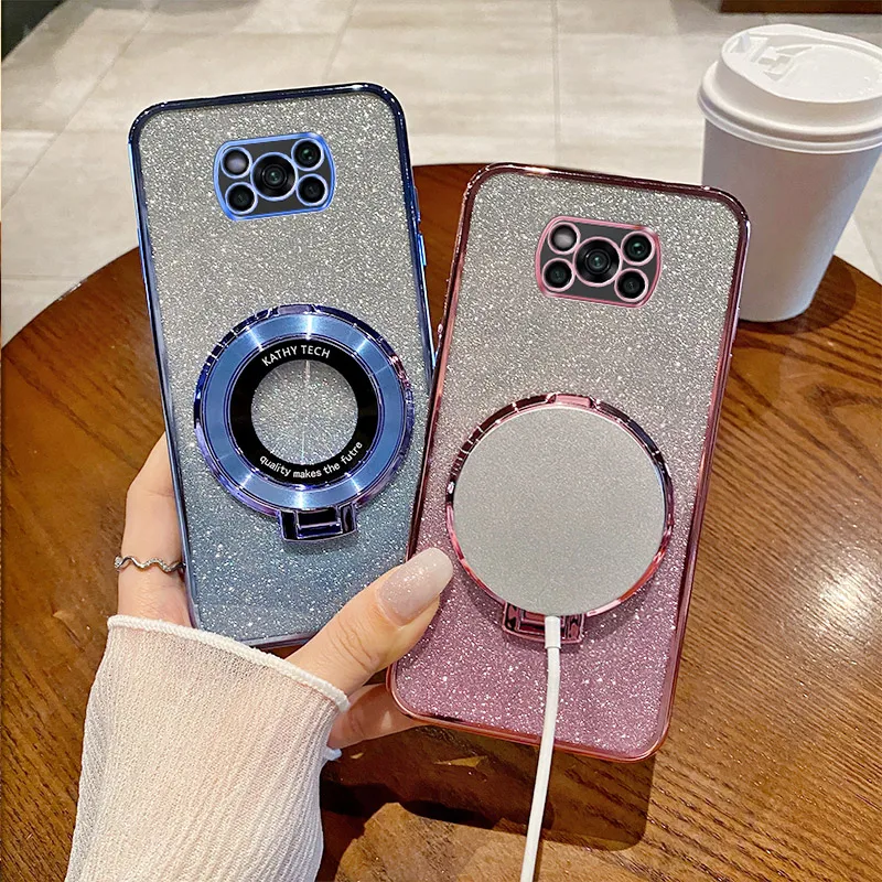 X3 Cover For Xiaomi Poco X3 X3 Pro X3 NFC X3 GT Poco X5 Pro M4 Pro M3 F5 F3 Glitter Magnetic Wireless Charging Stand Holder Case
X3 Cover For Xiaomi Poco X3 X3 Pro X3 NFC X3 GT Poco X5 Pro M4 Pro M3 F5 F3 Glitter Magnetic Wireless Charging Stand Holder Case