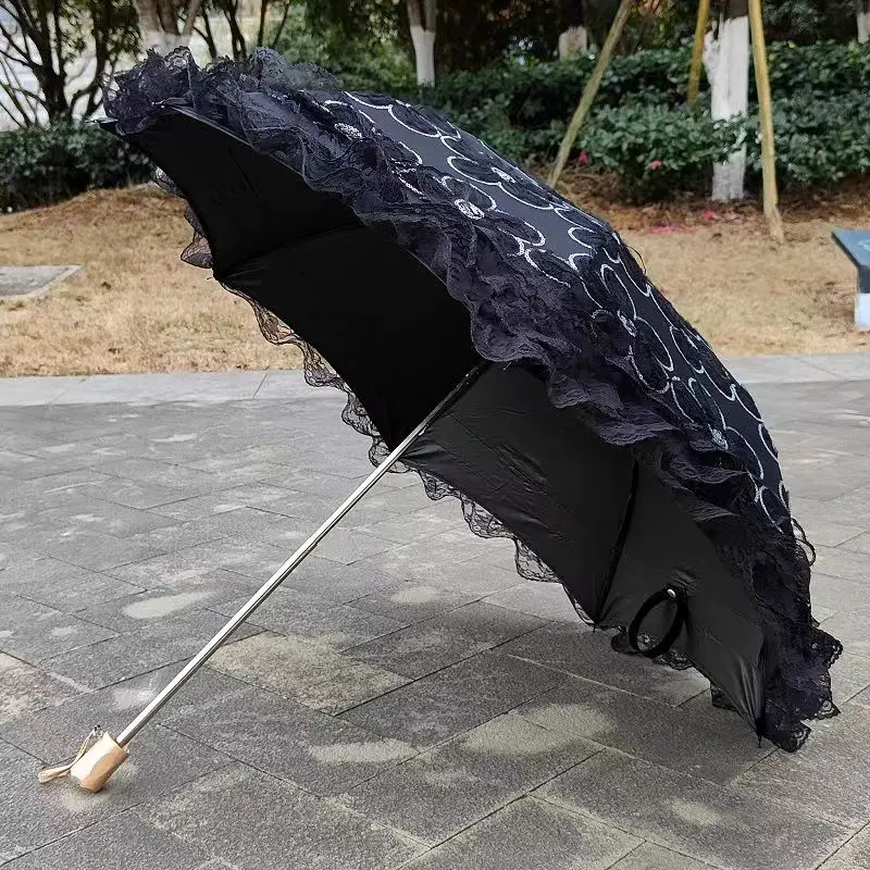 Fashion Black Lace 2 3 Folding Umbrella Outdoor Sunscreen UV Protection Sunny and Rainy Sunshade Black Coating Wind Resistant
Fashion Black Lace 2 3 Folding Umbrella Outdoor Sunscreen UV Protection Sunny and Rainy Sunshade Black Coating Wind Resistant