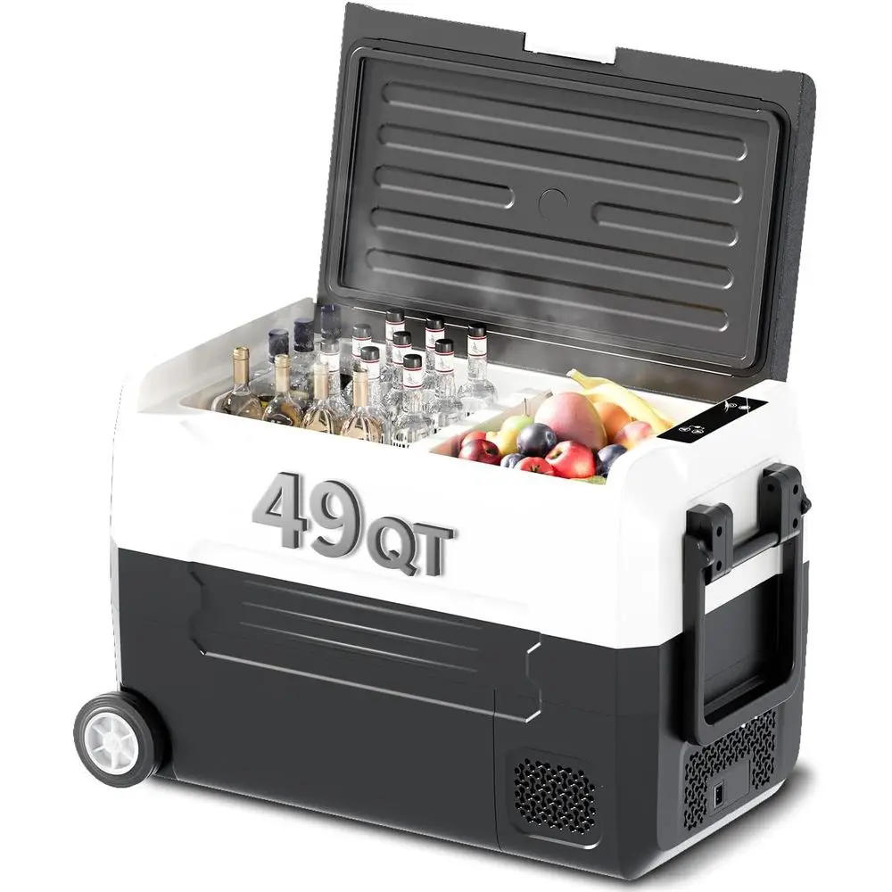 Portable 12V Dual Zone Refrigerator and Cooler, 12/24V DC & 110/240V AC, with Wheels, Suitable for Car, Camping, and Travel (Bla
Portable 12V Dual Zone Refrigerator and Cooler, 12/24V DC & 110/240V AC, with Wheels, Suitable for Car, Camping, and Travel (Bla