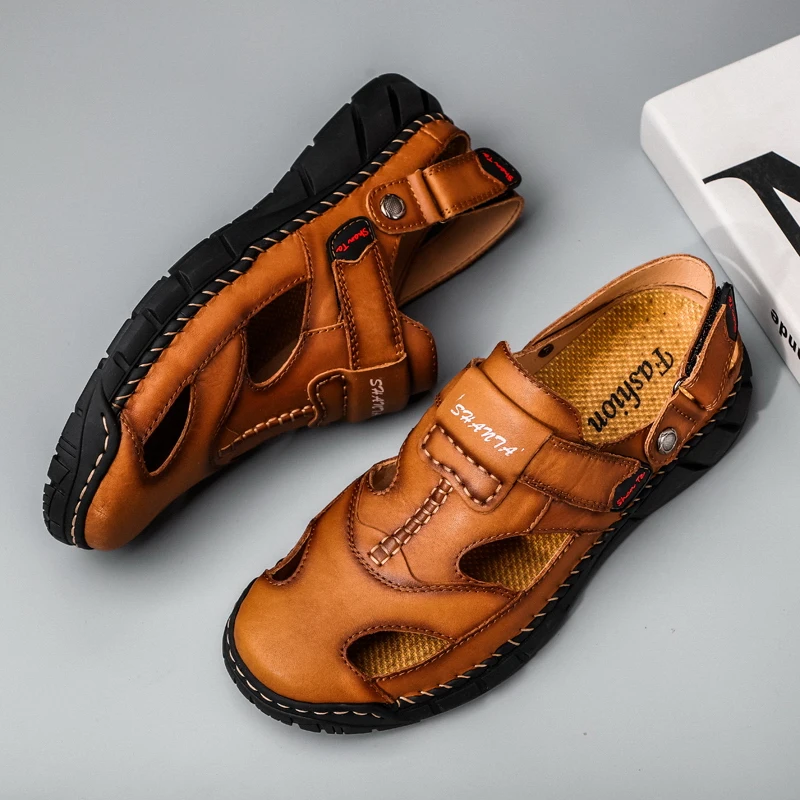 2022 Genuine Leather Men Shoes Summer New Plus Size Men's Sandals Men Sandals Fashion Sandals Slippers Big Size 38-48
2022 Genuine Leather Men Shoes Summer New Plus Size Men's Sandals Men Sandals Fashion Sandals Slippers Big Size 38-48