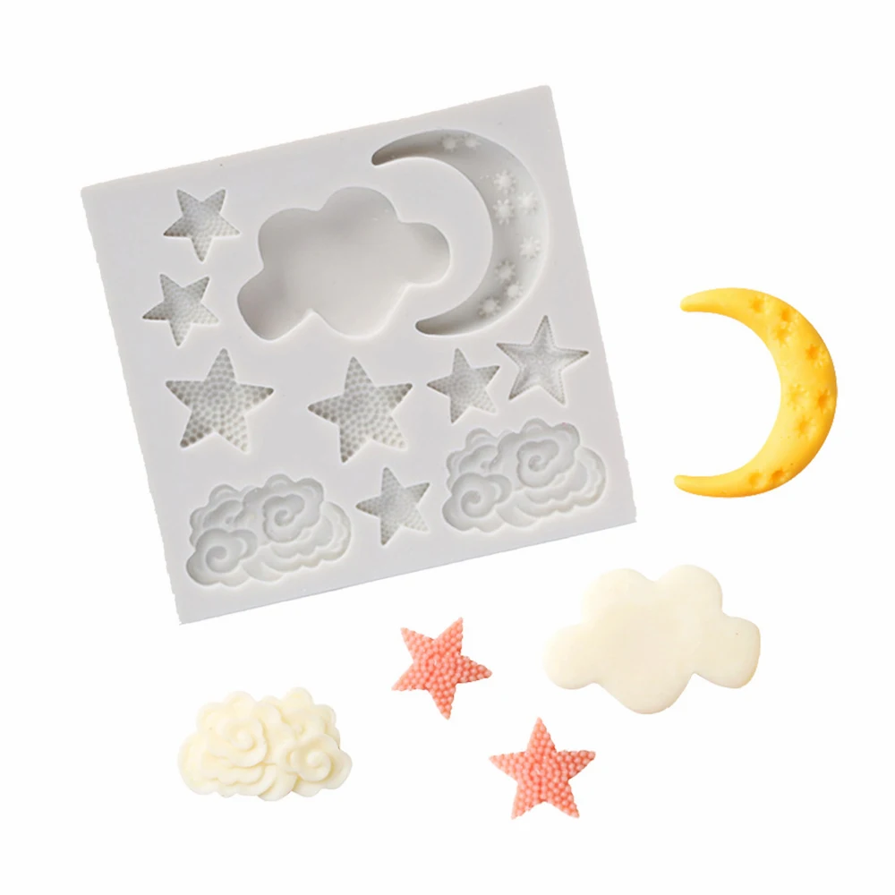 Clouds Moon Stars Shape Silicone Fondant Mold Birthday Celebration Cake Chocolate Decorating DIY Mould
Clouds Moon Stars Shape Silicone Fondant Mold Birthday Celebration Cake Chocolate Decorating DIY Mould