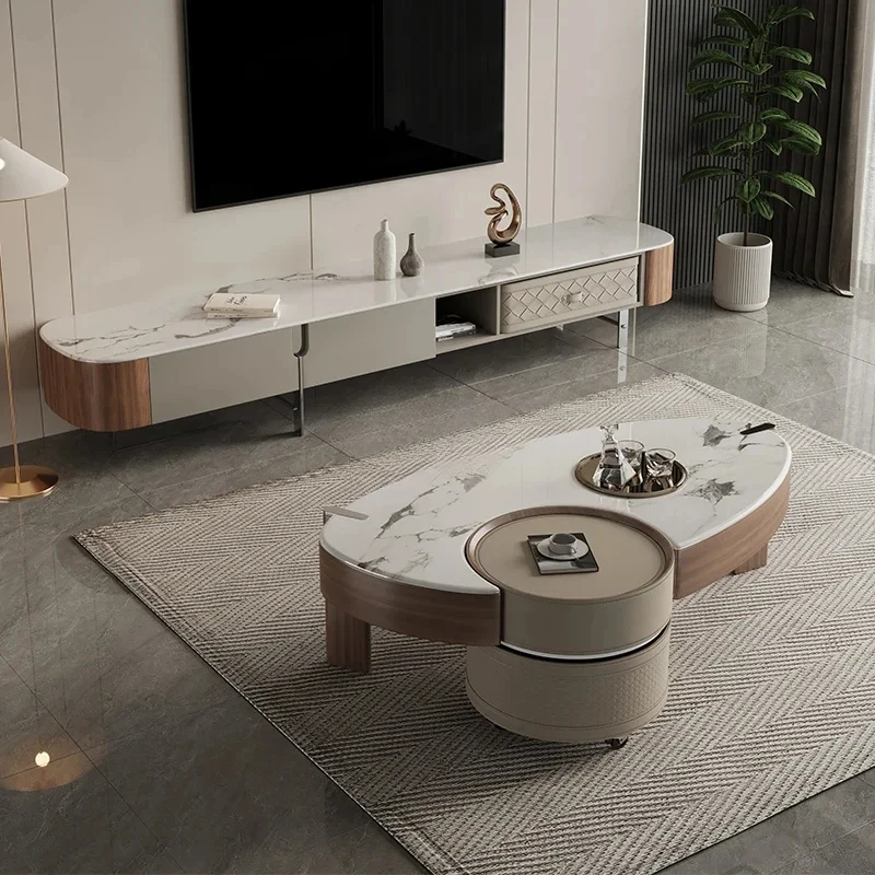 TV cabinet coffee table combination light luxury high sense designer microcrystalline stone oval coffee table
TV cabinet coffee table combination light luxury high sense designer microcrystalline stone oval coffee table