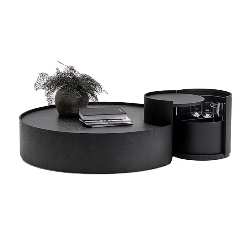 -aa Minimalist Black Veneer Round Coffee Table Modern Simple Living Room Revolving Storage Coffee Table
-aa Minimalist Black Veneer Round Coffee Table Modern Simple Living Room Revolving Storage Coffee Table
