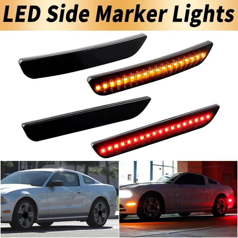 4 шт. передний янтарный задний красный светодиодный боковой габаритный фонарь Canbus для Ford Mustang 2010-2014 гг., дымчатая линза, крыло, бампер, лампа, автомобильные аксессуары
4 шт. передний янтарный задний красный светодиодный боковой габаритный фонарь Canbus для Ford Mustang 2010-2014 гг., дымчатая линза, крыло, бампер, лампа, автомобильные аксессуары