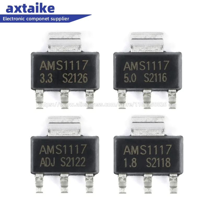 50PCS AMS1117 series AMS1117-3.3V AMS1117-ADJ AMS1117-1.8V AMS1117-1.2V AMS1117-5.0V AMS1117-2.5V AMS1117-3.3 AMS1117-5.0 SOT223
50PCS AMS1117 series AMS1117-3.3V AMS1117-ADJ AMS1117-1.8V AMS1117-1.2V AMS1117-5.0V AMS1117-2.5V AMS1117-3.3 AMS1117-5.0 SOT223