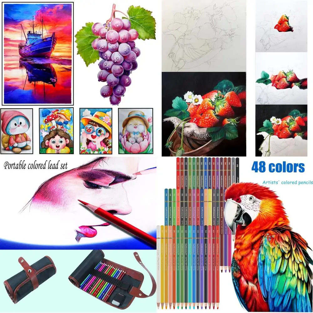 48 Color Colored ding sketching Pencils Set or Coloring Books Ding kit Art Supplies with Roll up Canvas Case git or Adults Begin
48 Color Colored ding sketching Pencils Set or Coloring Books Ding kit Art Supplies with Roll up Canvas Case git or Adults Begin