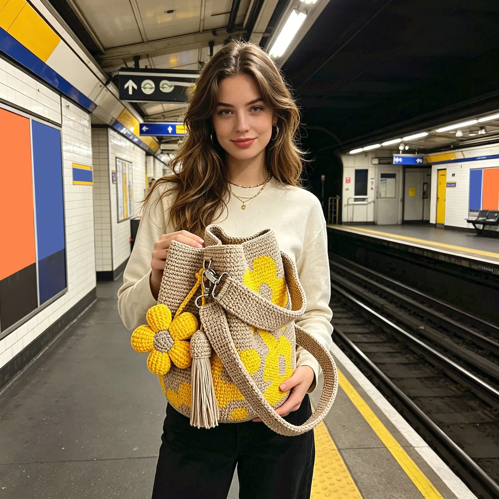Knit Floral Handbags Purse for Women Shoulder Bag Crochet Woven Bag Embroidery Aesthetic Beach Boho Bag Lady Summer Leisure Bags
Knit Floral Handbags Purse for Women Shoulder Bag Crochet Woven Bag Embroidery Aesthetic Beach Boho Bag Lady Summer Leisure Bags