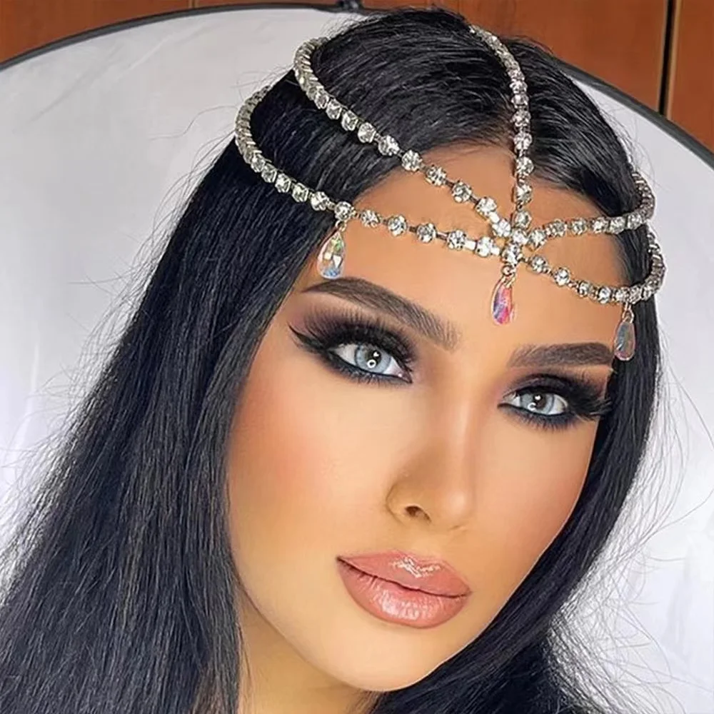Fashion shiny crystal dripper chain forehead chain hair accessories women's wedding party luxury Rhinestone Hair chain accessori
Fashion shiny crystal dripper chain forehead chain hair accessories women's wedding party luxury Rhinestone Hair chain accessori