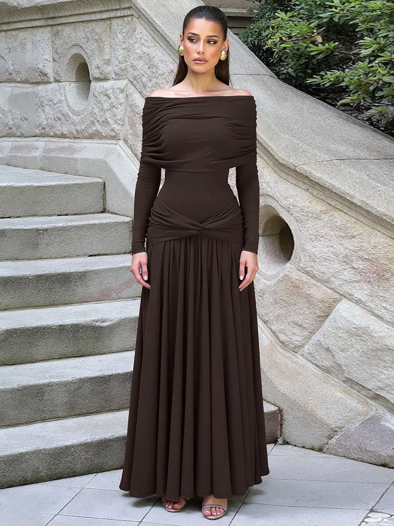 Длинное платье, женское однотонное сексуальное платье, одежда для вечеринок и клубов, с открытыми плечами, с длинными рукавами и открытой спиной, с рюшами, облегающее плиссированное платье
Длинное платье, женское однотонное сексуальное платье, одежда для вечеринок и клубов, с открытыми плечами, с длинными рукавами и открытой спиной, с рюшами, облегающее плиссированное платье
