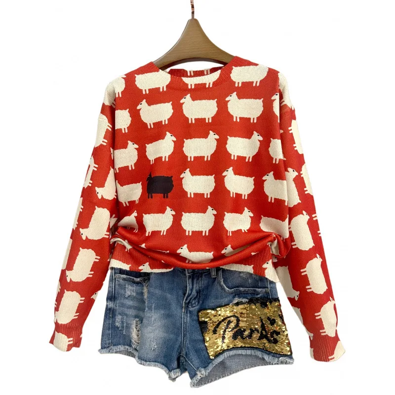 Halloween Print Raglan Women's Hoodie Shoulder Insertion Knitted Sweater Female Fashion Casual Wear Spring 2026
Halloween Print Raglan Women's Hoodie Shoulder Insertion Knitted Sweater Female Fashion Casual Wear Spring 2026