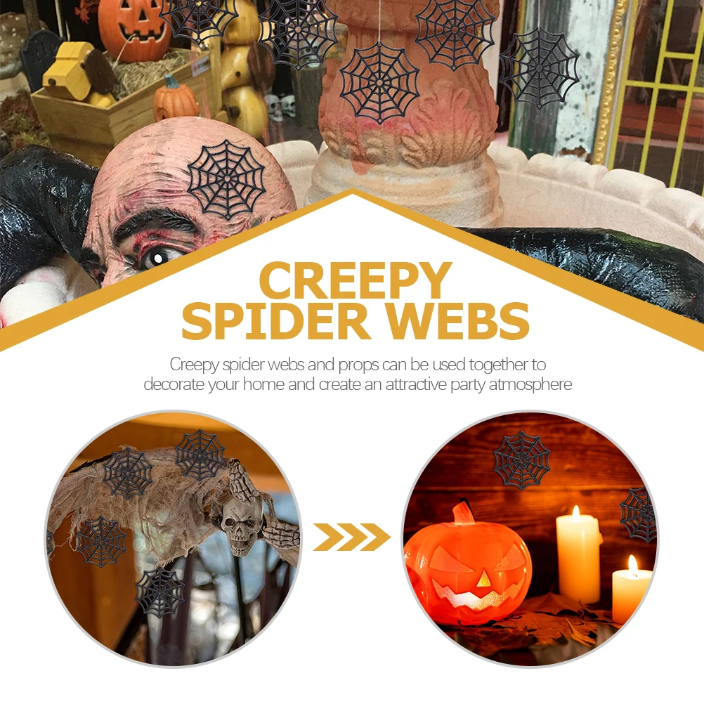 150pcs Accessories Plastic Halloween Decorations Black Cobweb Indoor Spiders Haunted House Yard Garden Party
150pcs Accessories Plastic Halloween Decorations Black Cobweb Indoor Spiders Haunted House Yard Garden Party
