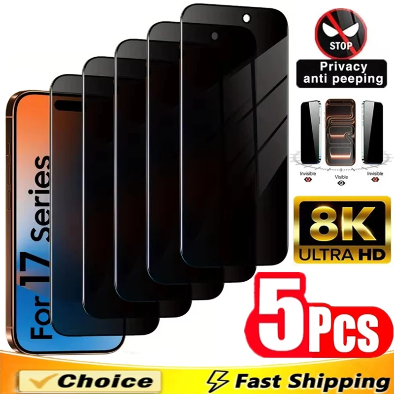 5Pcs 8K Privacy Screen Protector for IPhone 17 16 15 14 Pro Max Plus Anti-spy Glass for IPhone 13 12 11 PRO XR X XS MAX Mini SE
5Pcs 8K Privacy Screen Protector for IPhone 17 16 15 14 Pro Max Plus Anti-spy Glass for IPhone 13 12 11 PRO XR X XS MAX Mini SE