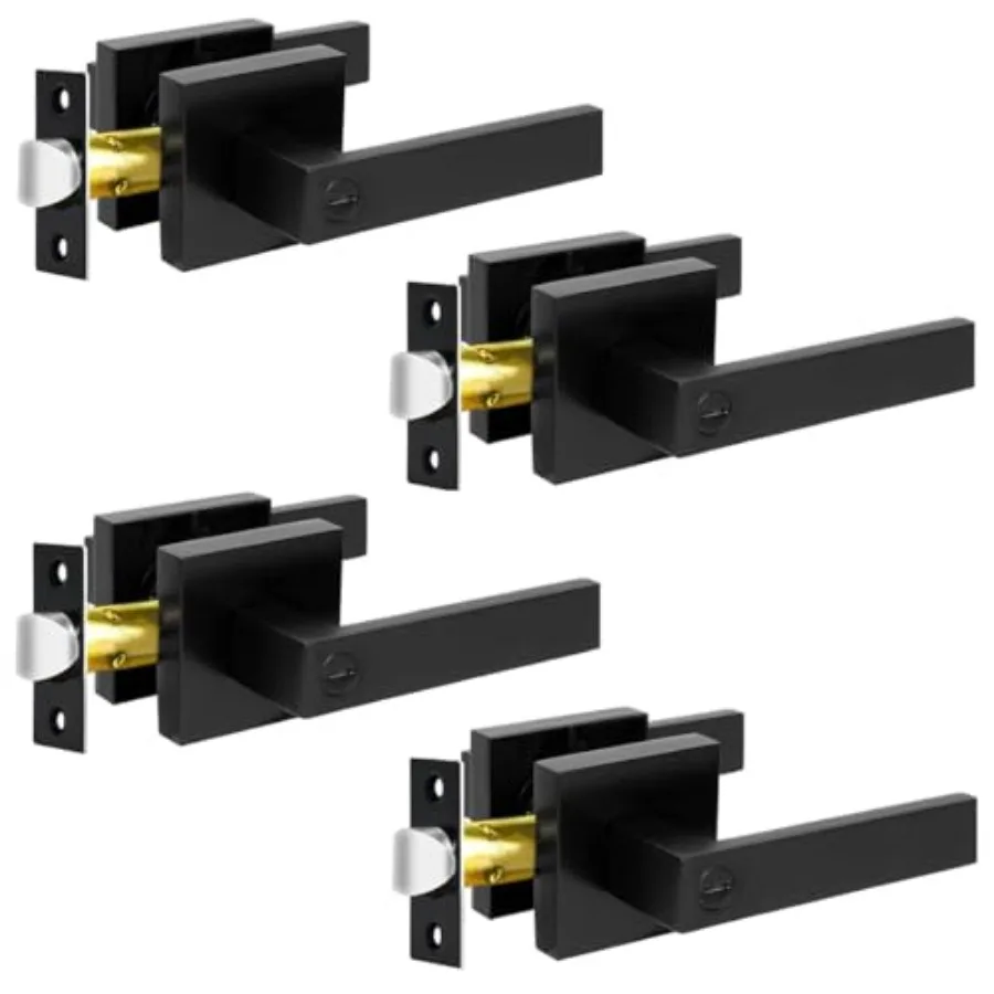 Privacy Door Levers, Door Handles Bed and Bath Door Locks Interior Keyless Locksets, Left and Right Hand Reversible