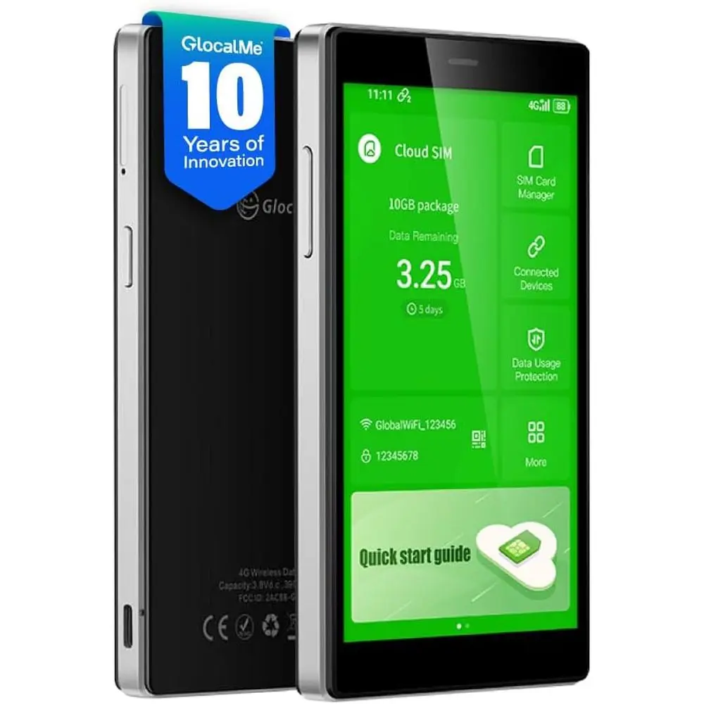 4G LTE Mobile Hotspot - Global 1GB Data, Portable Travel WiFi for 200+ Countries, 5 Touchscreen, Supports 10 Devices
4G LTE Mobile Hotspot - Global 1GB Data, Portable Travel WiFi for 200+ Countries, 5 Touchscreen, Supports 10 Devices