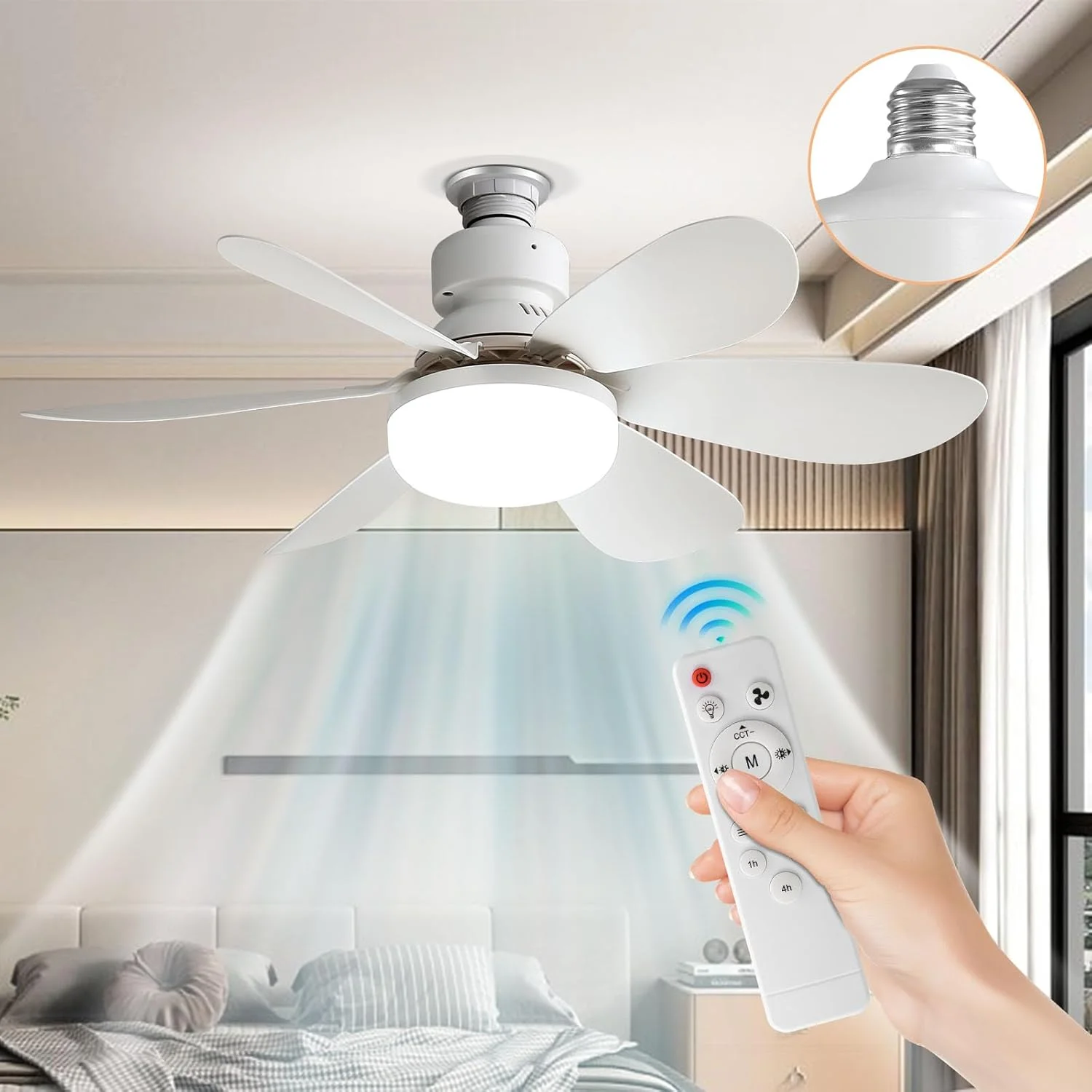 Современный минималистичный потолочный вентилятор E26/E27 с дистанционным управлением, подходит для гостиной, спальни, гаража
Современный минималистичный потолочный вентилятор E26/E27 с дистанционным управлением, подходит для гостиной, спальни, гаража