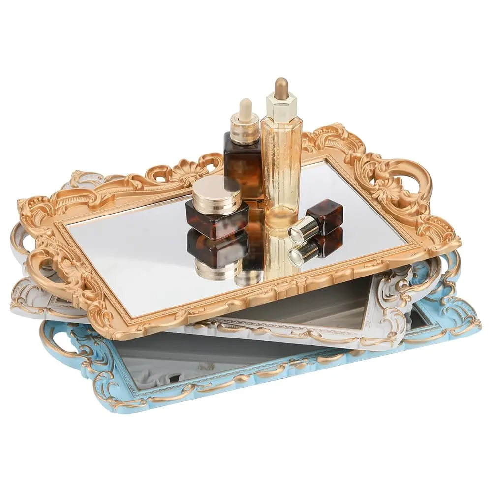 Free Shipping - Set of 3 Decorative Mirror Tray, Rectangle Mirrored Tray Jewelry Perfume Organizer and Display, Vintage Makeup S
Free Shipping - Set of 3 Decorative Mirror Tray, Rectangle Mirrored Tray Jewelry Perfume Organizer and Display, Vintage Makeup S