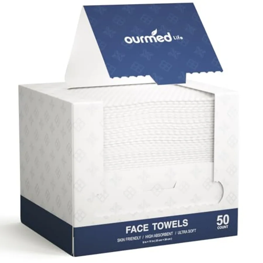 Ourmed Life Face Towels, 11"×9" Disposable Face Towel Ultra-Soft, Thickened Facial Towelettes, Lint-Free Dry Wipes for Sensitiv
Ourmed Life Face Towels, 11"×9" Disposable Face Towel Ultra-Soft, Thickened Facial Towelettes, Lint-Free Dry Wipes for Sensitiv