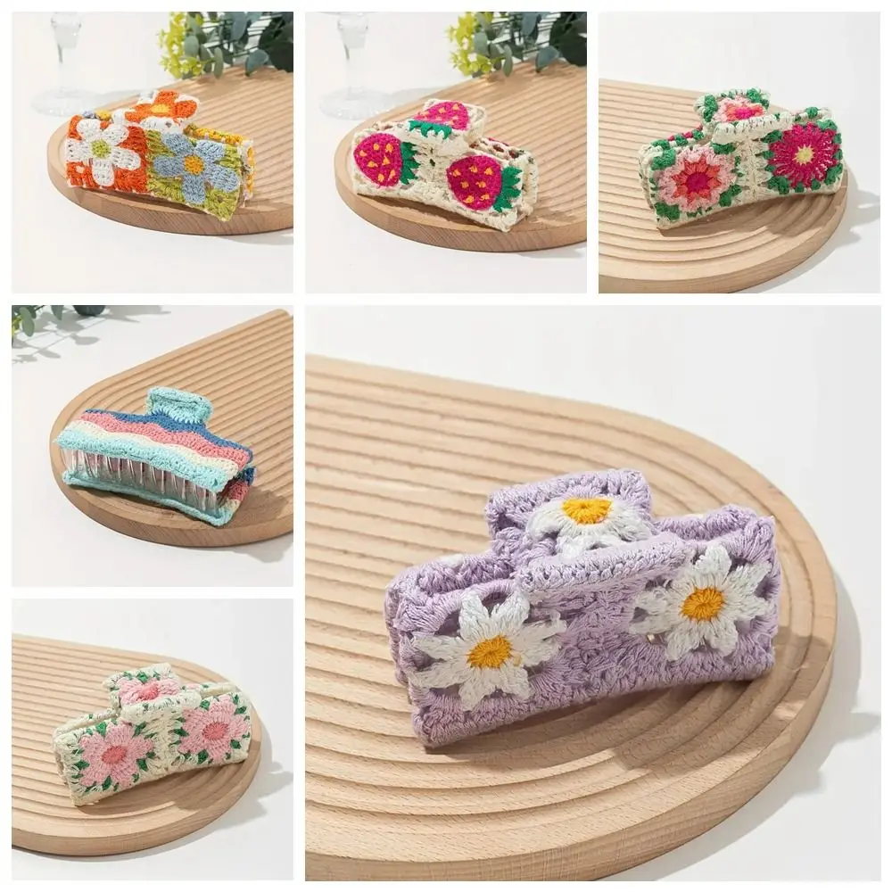 Flower Floral Knitted Crab Clip Strawberry Colorful Embroidered Crochet Shark Clip Headwear Hollow Out Bohemian Style Hair Claw
Flower Floral Knitted Crab Clip Strawberry Colorful Embroidered Crochet Shark Clip Headwear Hollow Out Bohemian Style Hair Claw