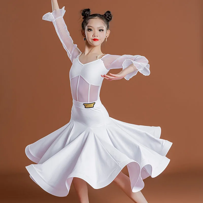 New Latin Dance Dress For Girls White Long Sleeve Top Skirt Split Suit Kids Modern Practice Stage Competition Costume JL5643
New Latin Dance Dress For Girls White Long Sleeve Top Skirt Split Suit Kids Modern Practice Stage Competition Costume JL5643