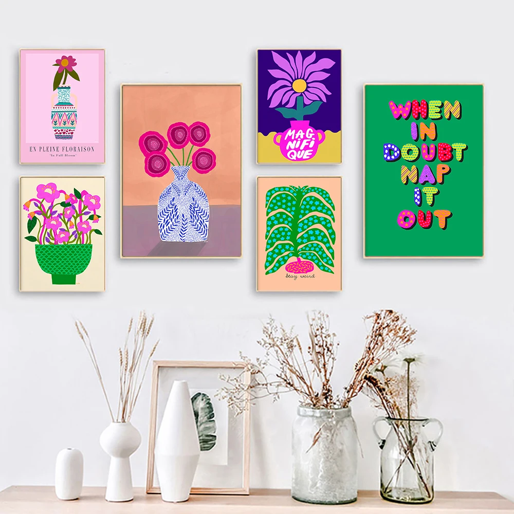 Boho Room Home Decor Positive Kind Quote Poster Wall Art Print Abstract Flower Flowerpot Coffee Colorful Vase Canvas Painting
Boho Room Home Decor Positive Kind Quote Poster Wall Art Print Abstract Flower Flowerpot Coffee Colorful Vase Canvas Painting