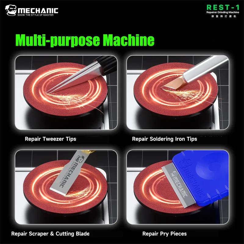 MECHANIC REST-1 Electric Grinding Machine Stepless Speed Regulated Cordless Polisher for Tweezers Soldering Tips, Repair Tools
MECHANIC REST-1 Electric Grinding Machine Stepless Speed Regulated Cordless Polisher for Tweezers Soldering Tips, Repair Tools