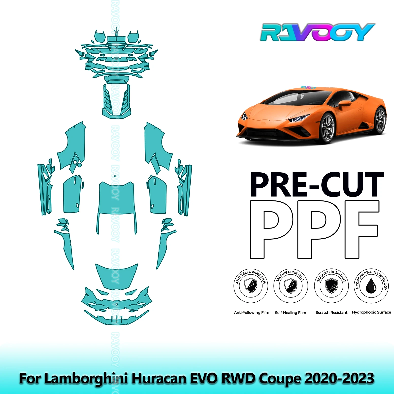8.5Mil Full Vehicle Precut PPF Paint Protection Film For Lamborghini Huracan EVO RWD Coupe 2020-2023
8.5Mil Full Vehicle Precut PPF Paint Protection Film For Lamborghini Huracan EVO RWD Coupe 2020-2023