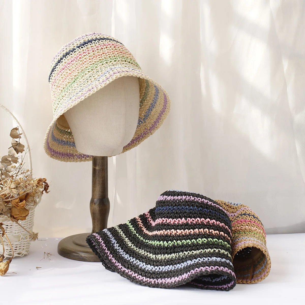 2024 Womens Straw Hat crochet hat Striped Rainbow UV Protection Sun Visor beach hat Women Visors Ladies hat Women Summer hat Cap
2024 Womens Straw Hat crochet hat Striped Rainbow UV Protection Sun Visor beach hat Women Visors Ladies hat Women Summer hat Cap