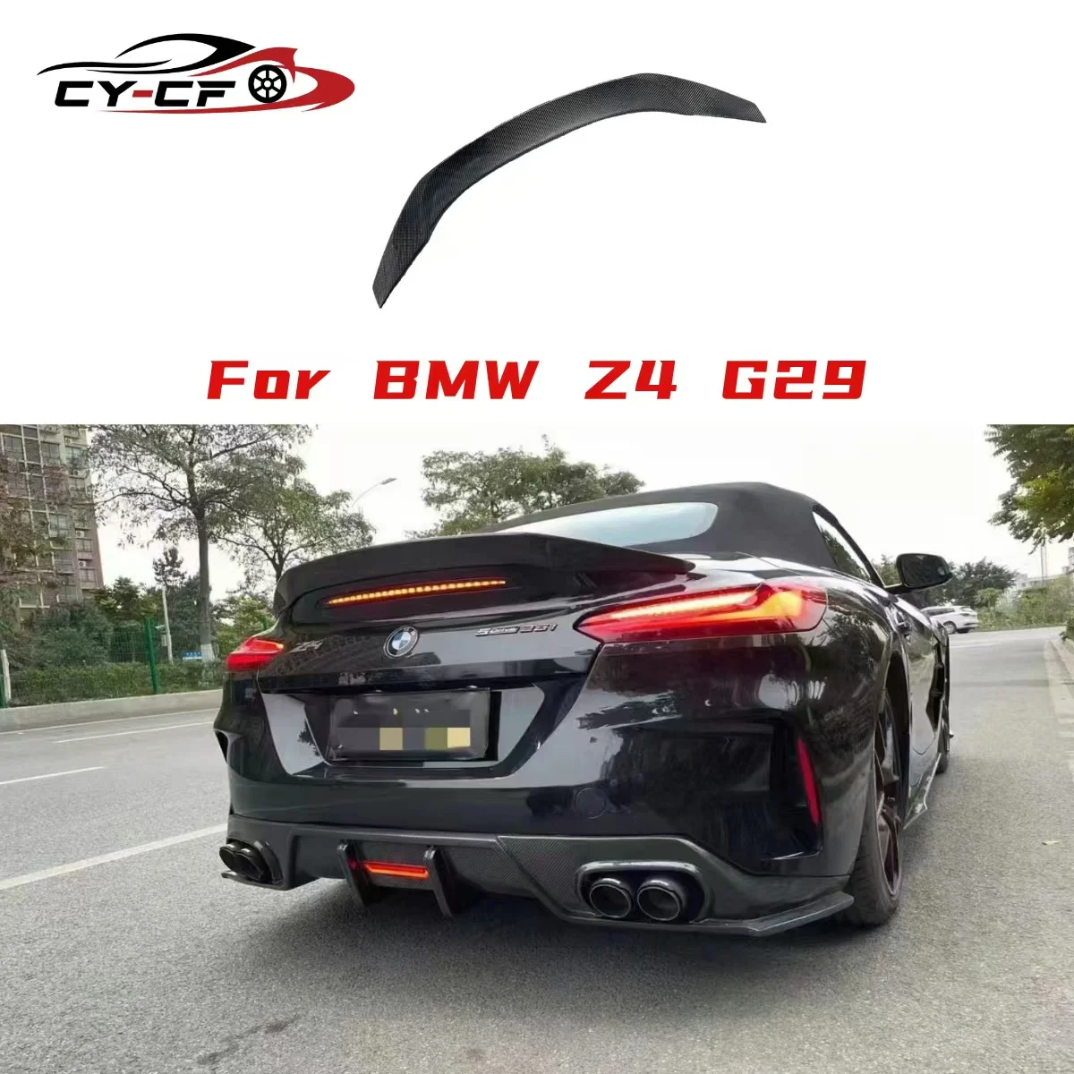 T Style Dry Carbon Fiber Material Rear Wing Trunk Spoiler For BMW Z4 G29 Tuning 2020-2021
T Style Dry Carbon Fiber Material Rear Wing Trunk Spoiler For BMW Z4 G29 Tuning 2020-2021