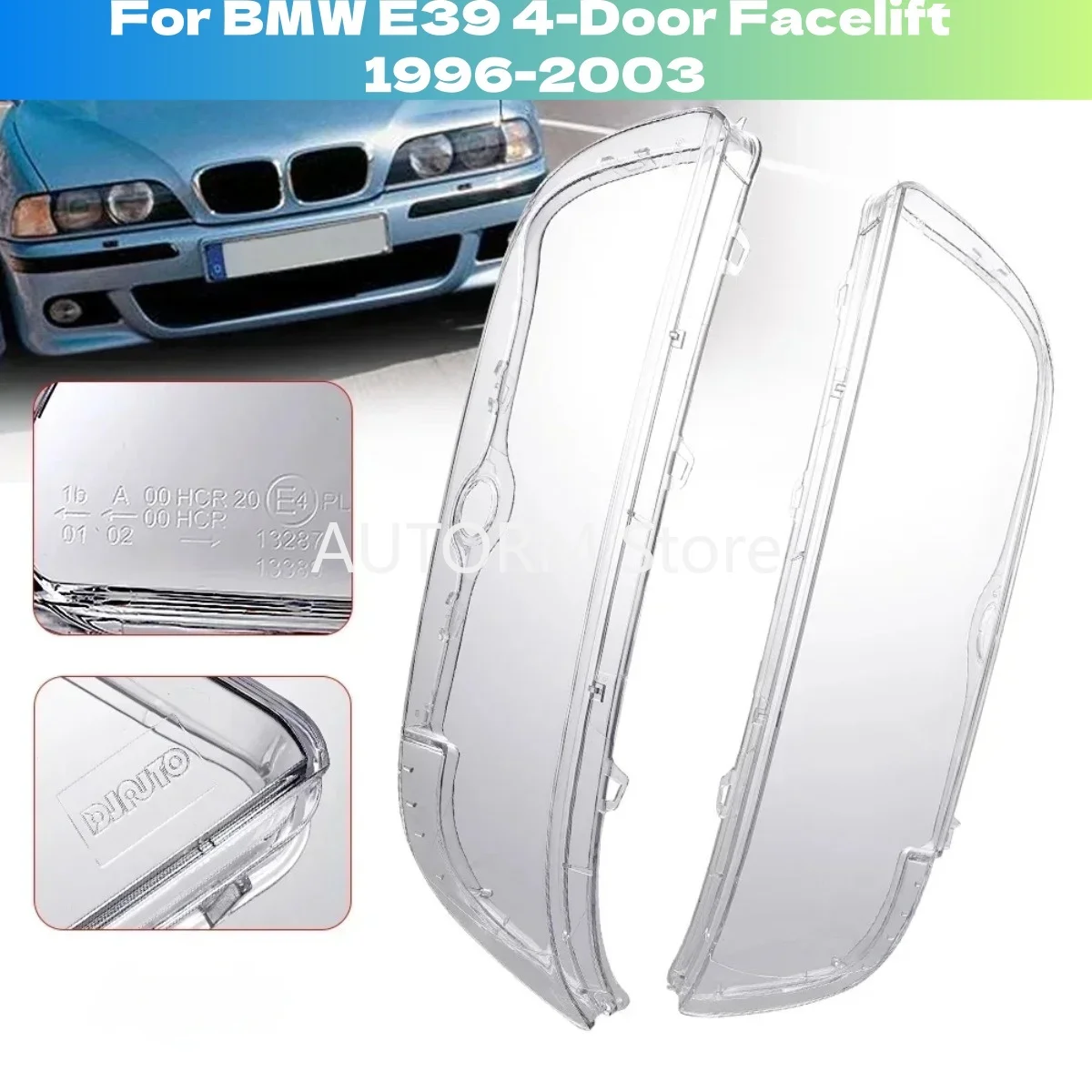 L/R Car Headlight Cover For BMW E39 Facelift 4-Door 1996-2003 Lamp Shade Shell Headlight Lens 63128375301 63128375302
L/R Car Headlight Cover For BMW E39 Facelift 4-Door 1996-2003 Lamp Shade Shell Headlight Lens 63128375301 63128375302