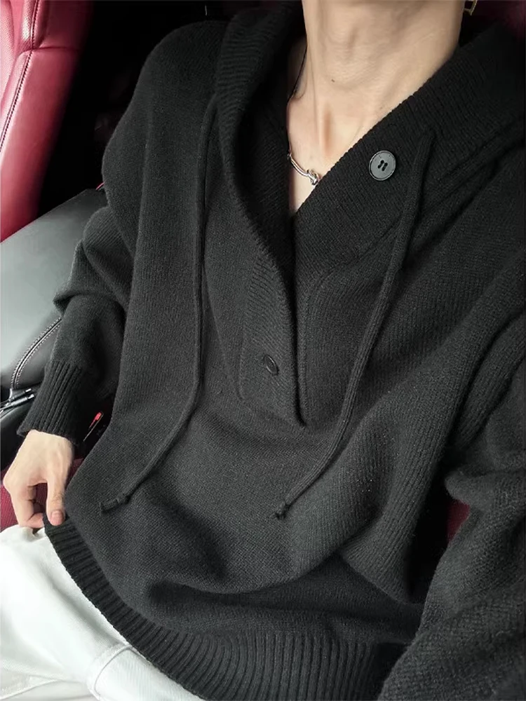 Deep ey Hooded f Open Cardigan Men's Autumn Winter Lazy Sle Knitted Sweater Cleanfit Sweatirt Jaet Loose Fit Casual
Deep ey Hooded f Open Cardigan Men's Autumn Winter Lazy Sle Knitted Sweater Cleanfit Sweatirt Jaet Loose Fit Casual