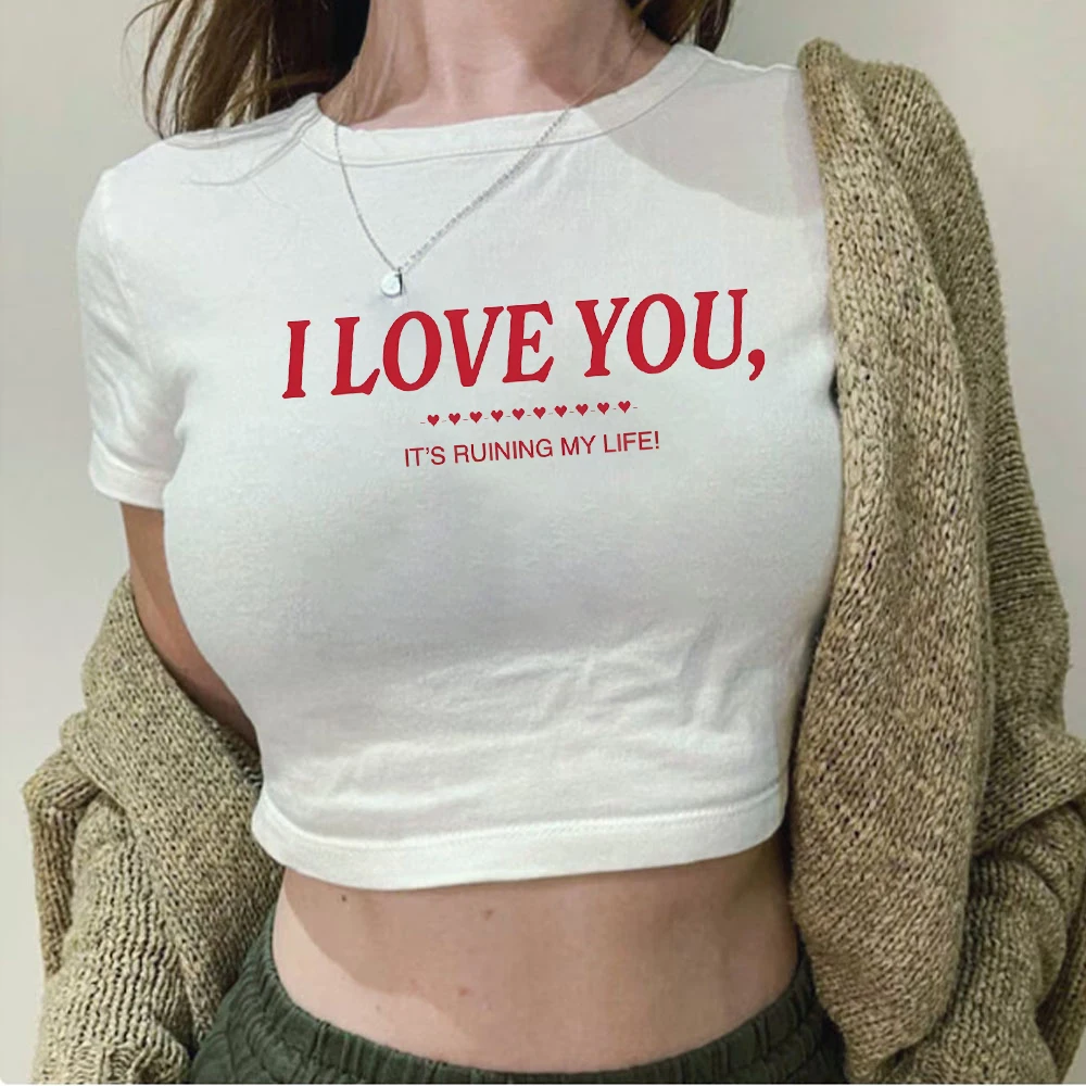 Детская футболка с надписью «I Love You It's Ruining My Life», супер милые футболки с кокетками, повседневные Летние кроп-топы, эпохи, туристический наряд
Детская футболка с надписью «I Love You It's Ruining My Life», супер милые футболки с кокетками, повседневные Летние кроп-топы, эпохи, туристический наряд