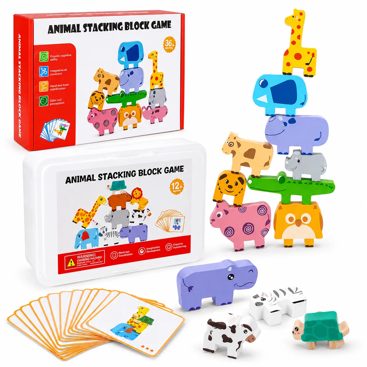 Wooden Animal Stacking Blocks Balance Game with Challenge Cards, Montessori Fine Motor Educational Toy for Toddlers Kids
Wooden Animal Stacking Blocks Balance Game with Challenge Cards, Montessori Fine Motor Educational Toy for Toddlers Kids