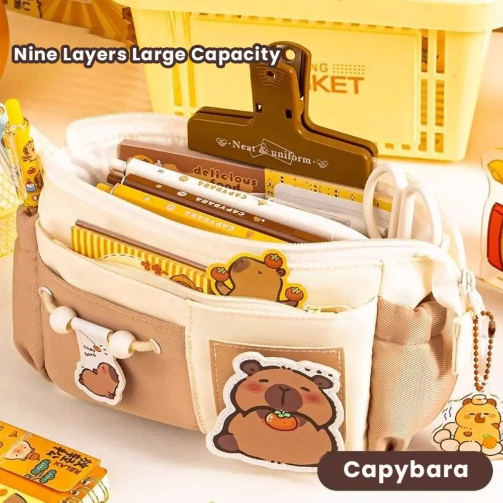 Cartoon Capybara Pen Bag Large Capacity Nine Layers Pencil Case Portable Stationery Bag School Office
Cartoon Capybara Pen Bag Large Capacity Nine Layers Pencil Case Portable Stationery Bag School Office