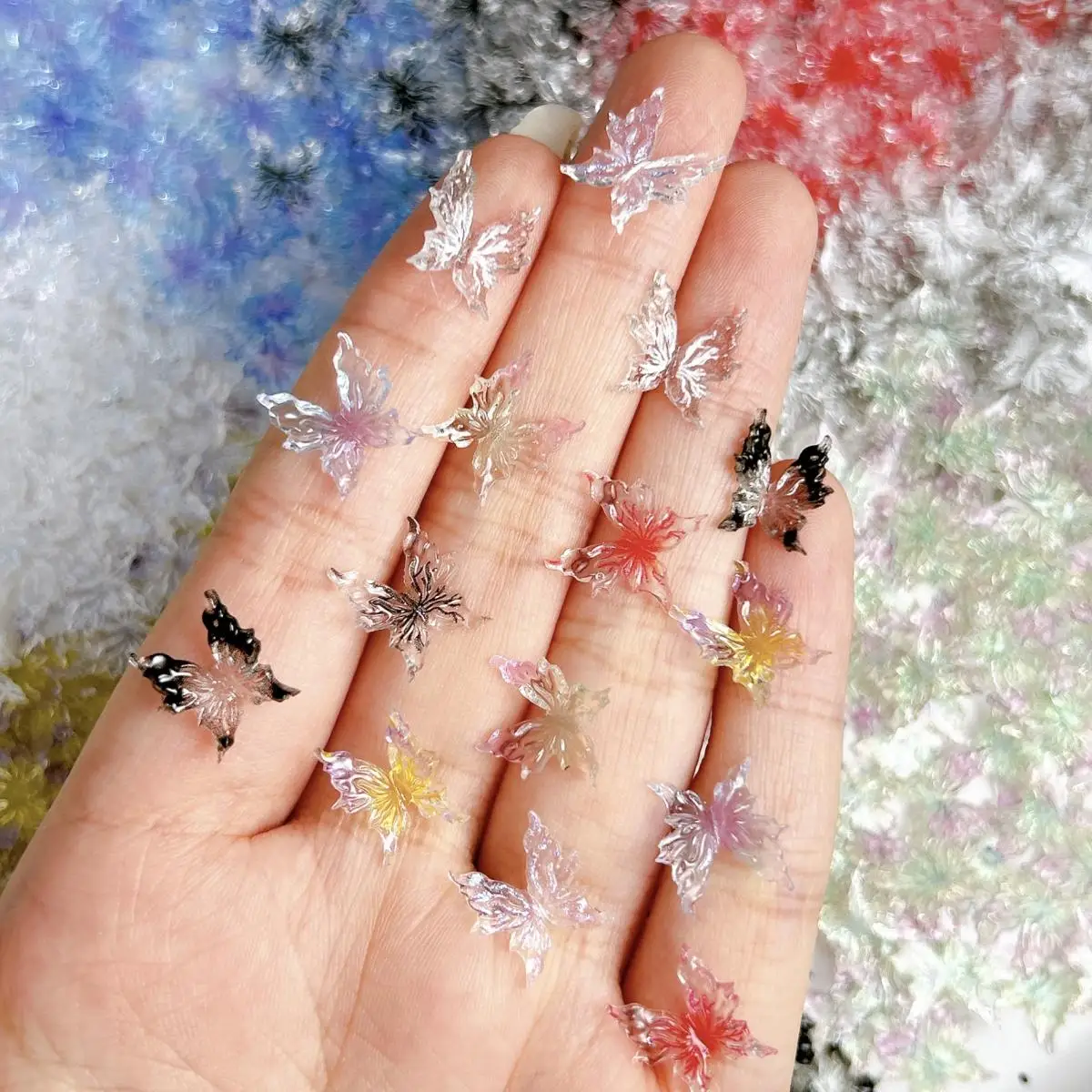 30PCS Novel Ice Transparent Butterfly Nail Charms Colorful Soft Fine Sparkling Butterfly Resin Nail Art Decorations DIY Nails
30PCS Novel Ice Transparent Butterfly Nail Charms Colorful Soft Fine Sparkling Butterfly Resin Nail Art Decorations DIY Nails