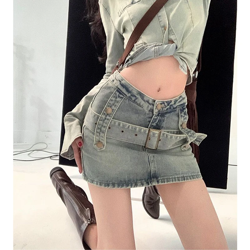 Y2K Denim Mini Skirt Women Vintage Streetwear Sexy with Belt Hip Wrap Skirts Summer Harajuku Aesthetic High Waist A Line Skirt
Y2K Denim Mini Skirt Women Vintage Streetwear Sexy with Belt Hip Wrap Skirts Summer Harajuku Aesthetic High Waist A Line Skirt