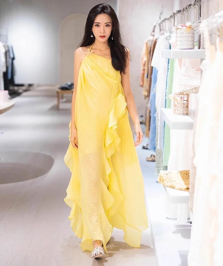 Необычное желтое платье с открытой спиной, женское винтажное платье без рукавов с разрезом и оборками, женская уличная одежда, праздничное платье, облегающее платье
Необычное желтое платье с открытой спиной, женское винтажное платье без рукавов с разрезом и оборками, женская уличная одежда, праздничное платье, облегающее платье
