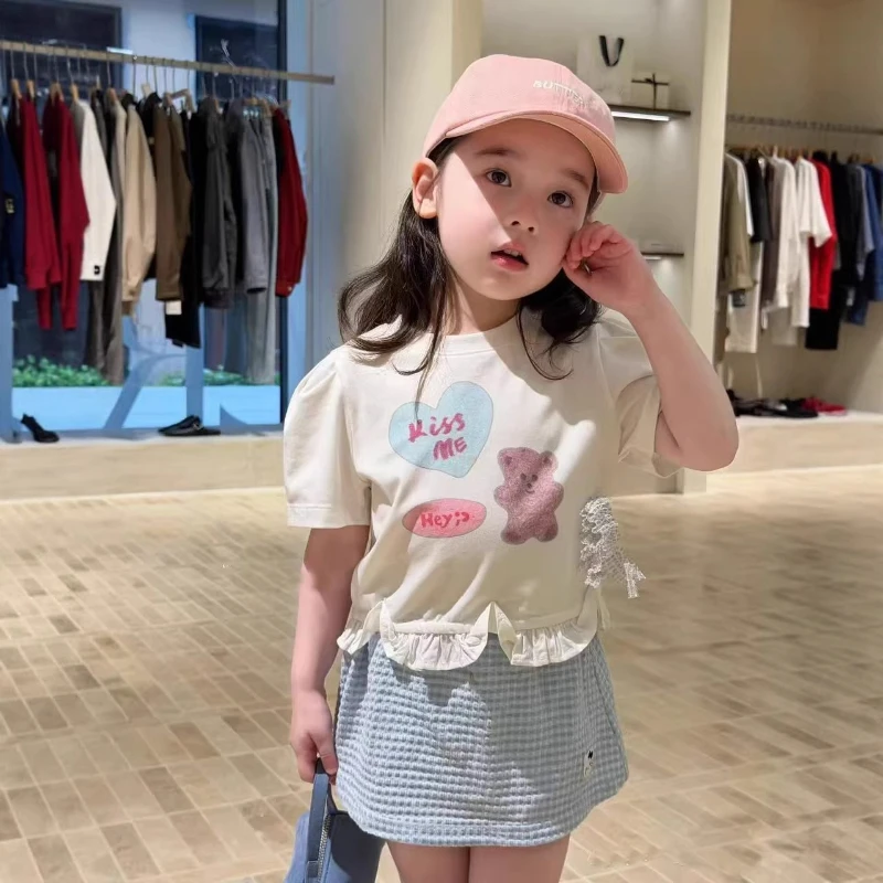 2026 Summer New Hot Selling Girls' Sweet Printed Short Sleeved and Waffle Plaid Skirt Two-piece Set
2026 Summer New Hot Selling Girls' Sweet Printed Short Sleeved and Waffle Plaid Skirt Two-piece Set