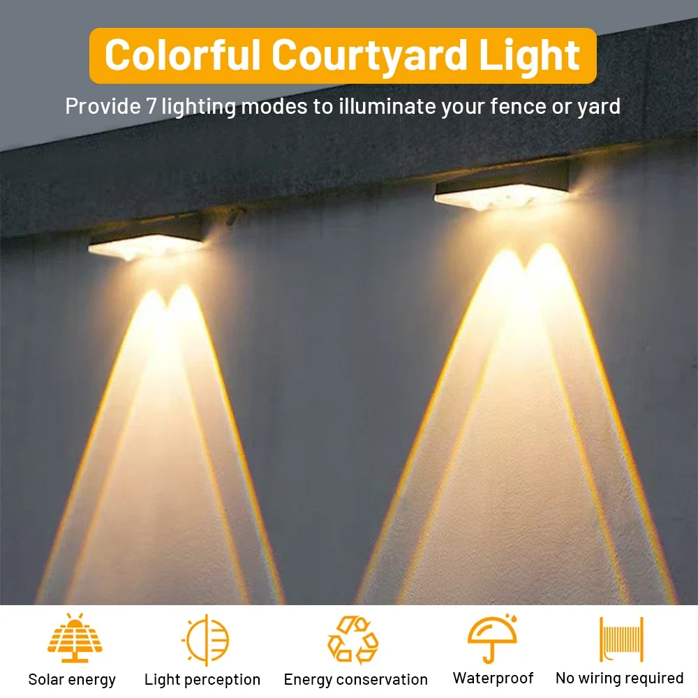 2PCS Solar Fence Light RGB Color Changing Outdoor Garden Yard Decor Step Lamp IP65 Waterproof Pathway Wall Stair Lamp
2PCS Solar Fence Light RGB Color Changing Outdoor Garden Yard Decor Step Lamp IP65 Waterproof Pathway Wall Stair Lamp