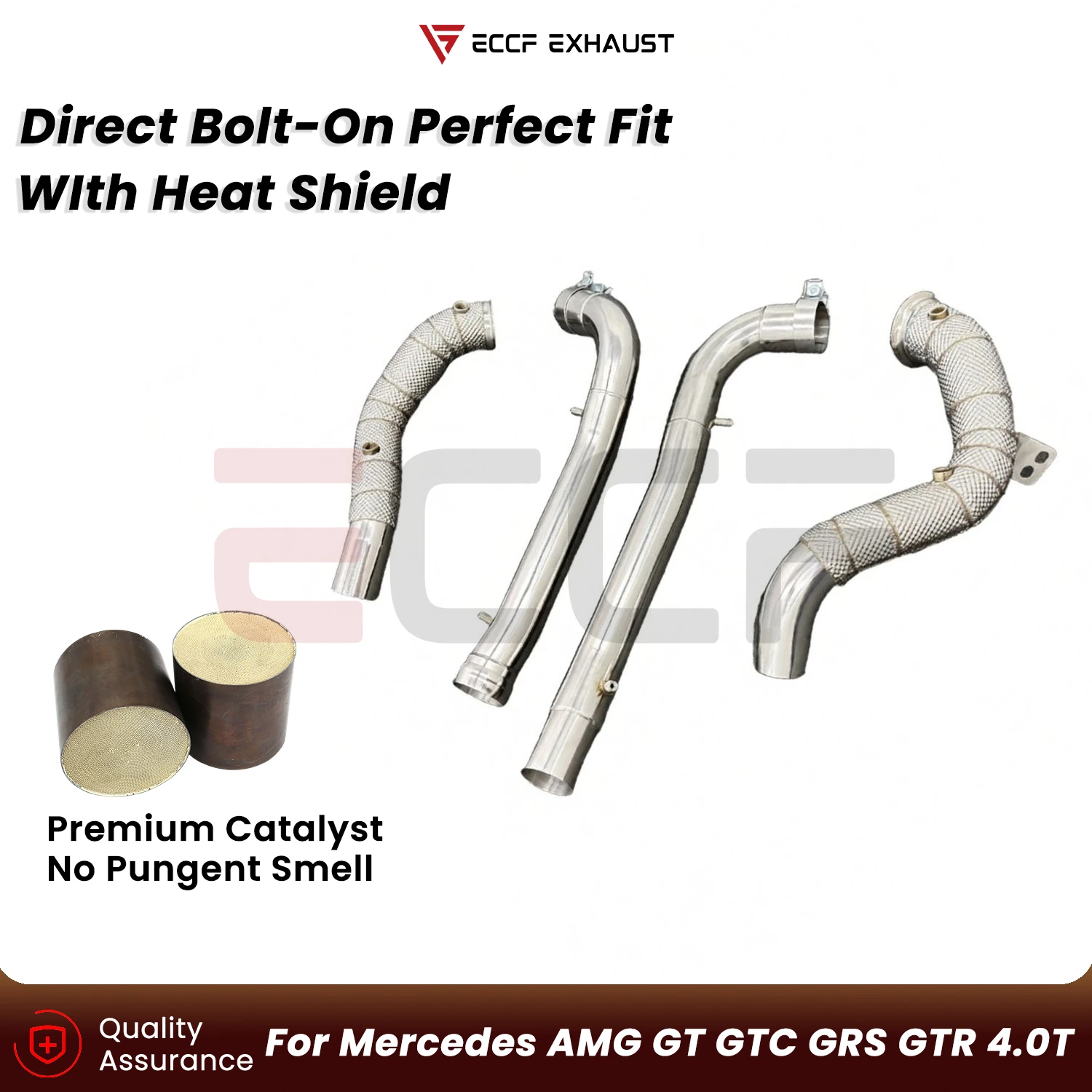 Sporty Downpipe With Heat Shield For Mercedes AMG GT GTC GRS GTR 4.0T Aggressive Exhaust Sound Plug and Play Upgrade Performance
Sporty Downpipe With Heat Shield For Mercedes AMG GT GTC GRS GTR 4.0T Aggressive Exhaust Sound Plug and Play Upgrade Performance