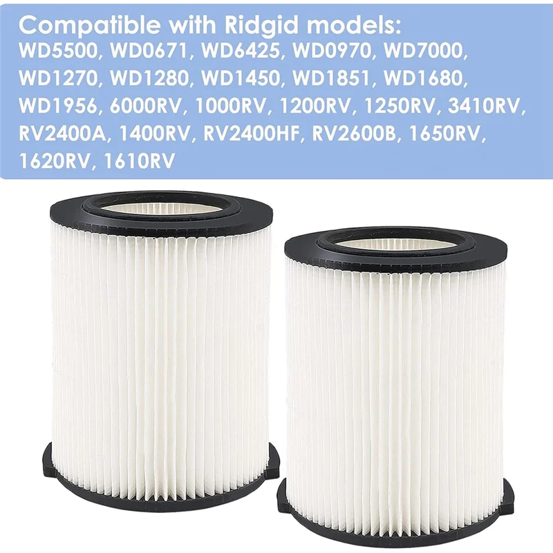 A94E-2 Pack Wet/Dry Vacuum Filter VF4000 For Ridgid Vacs 5-20 Gallon, VF4000 Filter Parts Accessories For Husky 6-9 Gallon Vacuu
A94E-2 Pack Wet/Dry Vacuum Filter VF4000 For Ridgid Vacs 5-20 Gallon, VF4000 Filter Parts Accessories For Husky 6-9 Gallon Vacuu