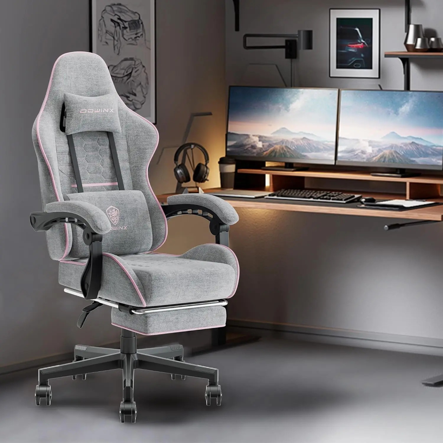 Gaming Chair Fabric with Pocket Spring Cushion, Massage Game Chair Cloth with Headrest, Ergonomic Computer Chair
Gaming Chair Fabric with Pocket Spring Cushion, Massage Game Chair Cloth with Headrest, Ergonomic Computer Chair
