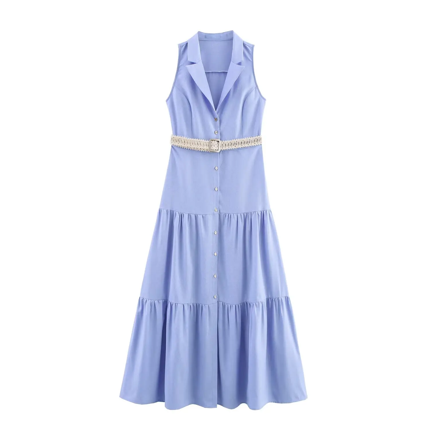 BM&MD&ZA Womens Casual Elegant Sleeveless Lapel Mid - length Shirtdress with Belt Decoration
BM&MD&ZA Womens Casual Elegant Sleeveless Lapel Mid - length Shirtdress with Belt Decoration