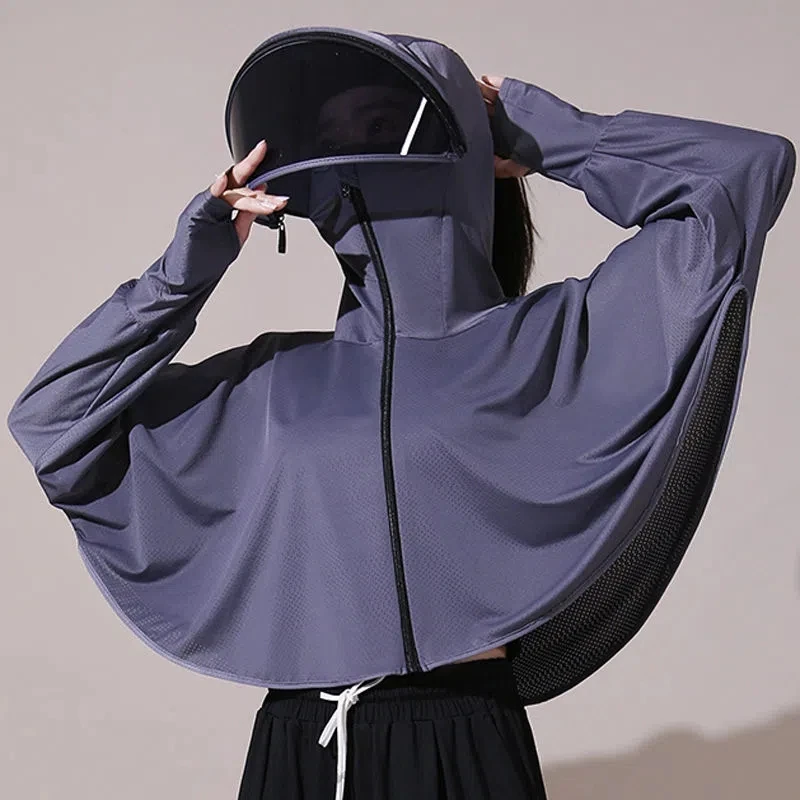 Sunscreen Clothing Cloak Women Summer Ice Silk Hooded UV Sun Protection Clothes Outdoor Cycling Fishing Sunscreen Shirt 2024 New
Sunscreen Clothing Cloak Women Summer Ice Silk Hooded UV Sun Protection Clothes Outdoor Cycling Fishing Sunscreen Shirt 2024 New