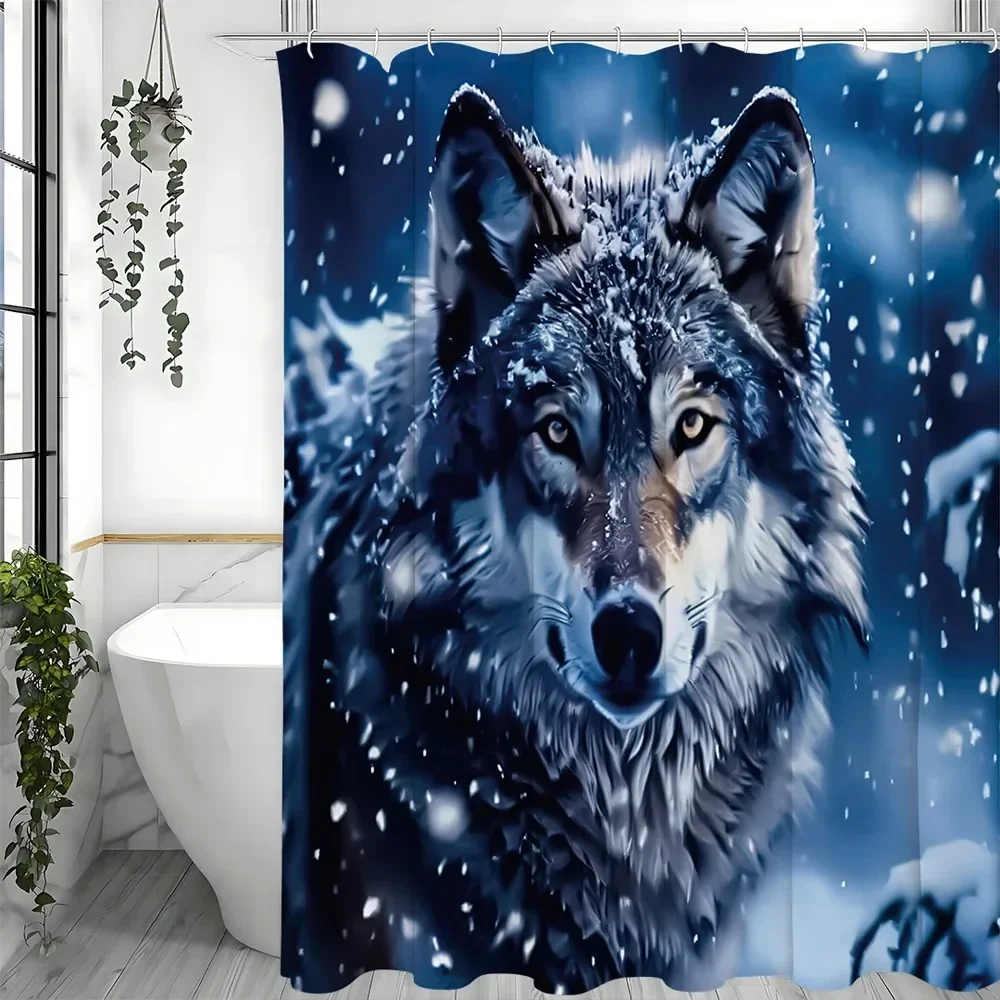 Занавеска для душа Majestic Wolf Pattern, голубое небо, снежинка, волк, декоративная занавеска для душа в ванной, водонепроницаемая занавеска для душа
Занавеска для душа Majestic Wolf Pattern, голубое небо, снежинка, волк, декоративная занавеска для душа в ванной, водонепроницаемая занавеска для душа