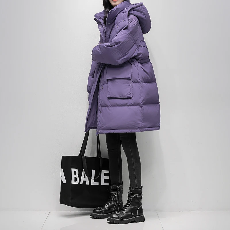 Warm Parkas Women's Thick Hooded Down Jacket 2023 Winter New Loose Fashion 90% White duck down Coat Casual Female Long Overcoat
Warm Parkas Women's Thick Hooded Down Jacket 2023 Winter New Loose Fashion 90% White duck down Coat Casual Female Long Overcoat