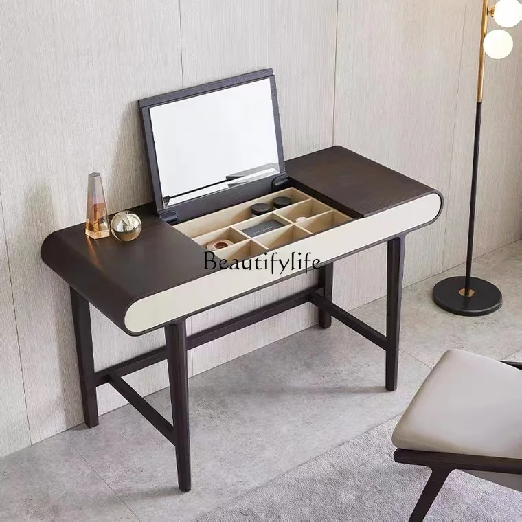 Italian minimalist dressing table smoky color clamshell light luxury space saving makeup
Italian minimalist dressing table smoky color clamshell light luxury space saving makeup