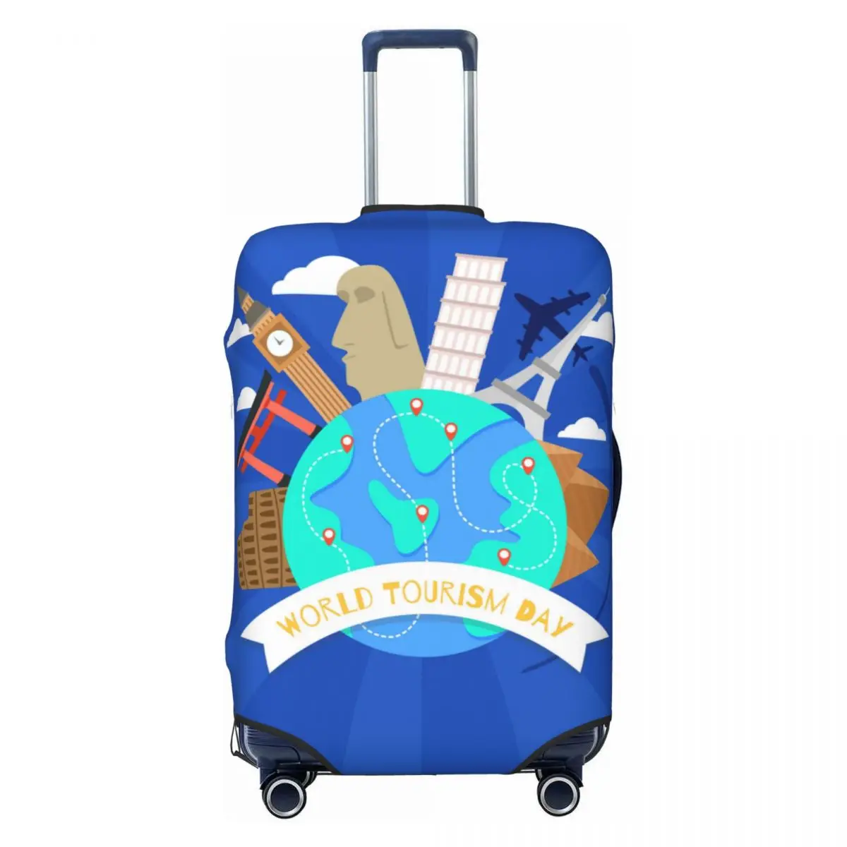 Tourism Day With Landmarks Suitcase Cover Vacation Useful Luggage Case Travel Protection
Tourism Day With Landmarks Suitcase Cover Vacation Useful Luggage Case Travel Protection
