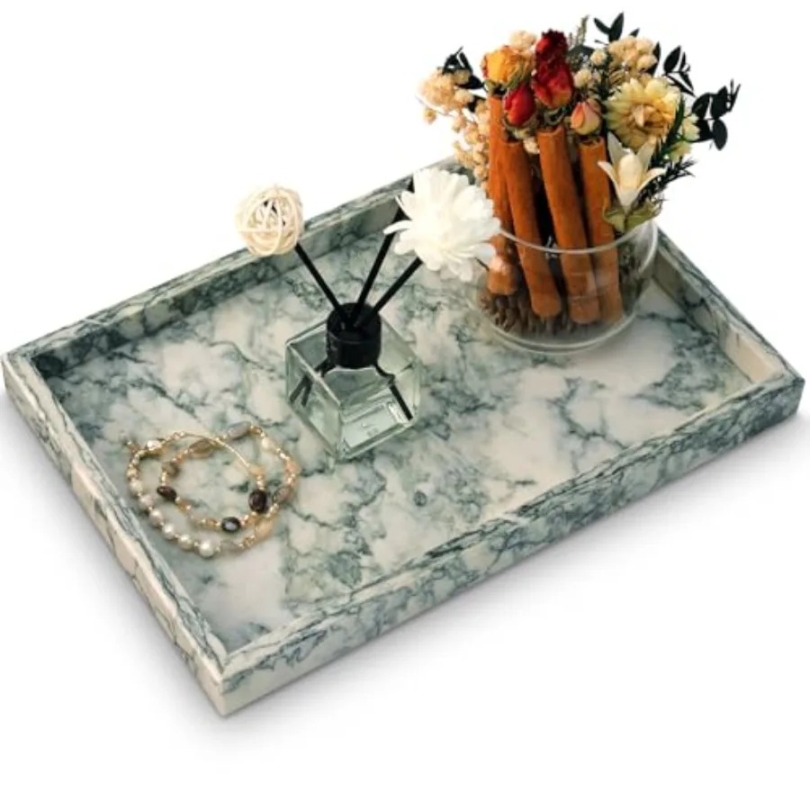 Marble Bathroom TrayPure Natural Vanity Tray Marble Tray for Kitchen Counter Non-Ceramic/Non-Resin Stone Trays 12 x 8 inch Cyan
Marble Bathroom TrayPure Natural Vanity Tray Marble Tray for Kitchen Counter Non-Ceramic/Non-Resin Stone Trays 12 x 8 inch Cyan